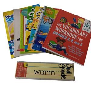 3rd Grade Workbooks Reading Math Writing Grammar Vocabulary Sight Word Cards Lot